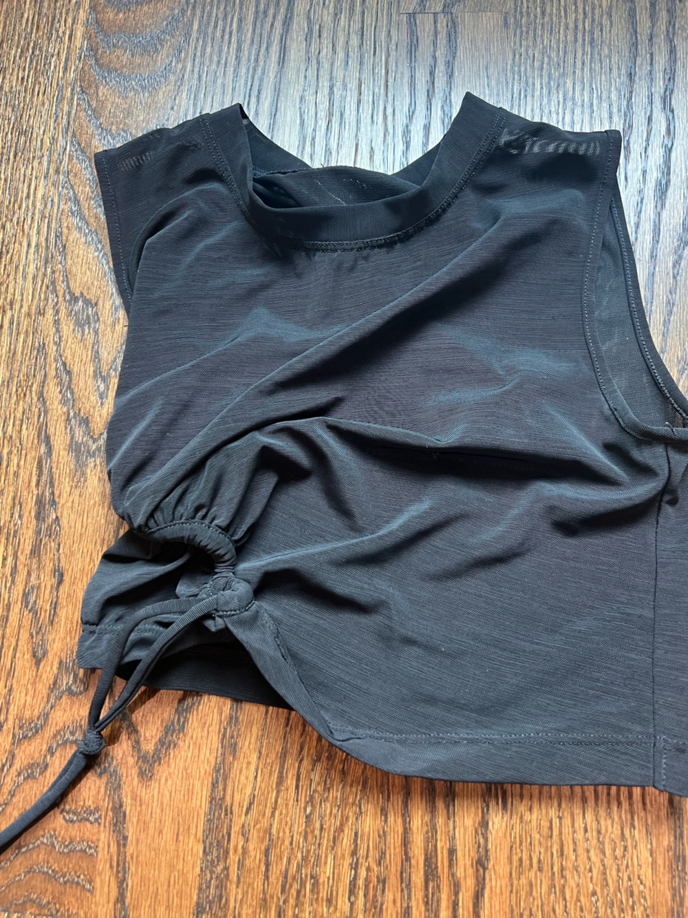 Jo and Jax Black Sheet Girls' Side-Tie Tank Crop Top